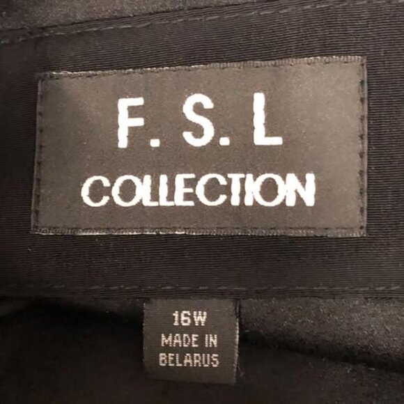 Women's Size 16W F.S.L. Collection Black Long Trench Coat - Picture 4 of 8